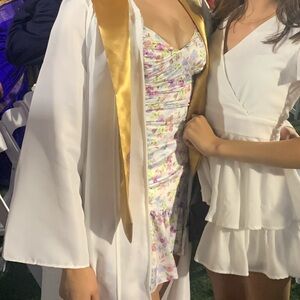 Majorelle floral graduation dress